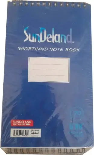 Sundeland sorthand notebook